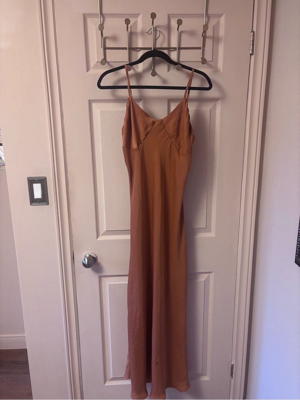 Deluc Slip Maxi Dress in Rust